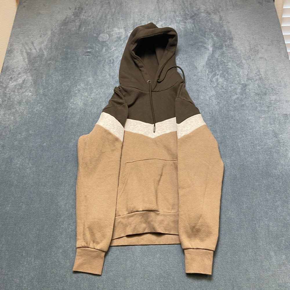 Springfield Urban Daily Hoodie Womens XS Brown Colorblock Pullover Long Sleeve